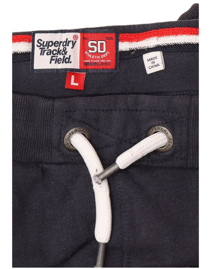 SUPERDRY Pantaloni de trening grafic pentru bărbați Pantaloni de jogging mari, bleumarin