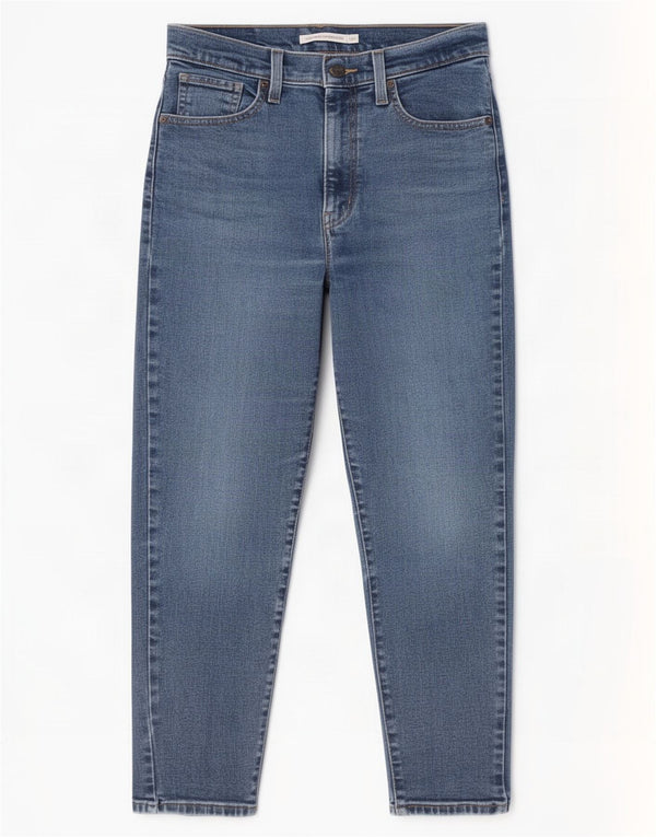 Levi's Womens Mom High Waist Tapered Jeans W27 L27 Blue Cotton