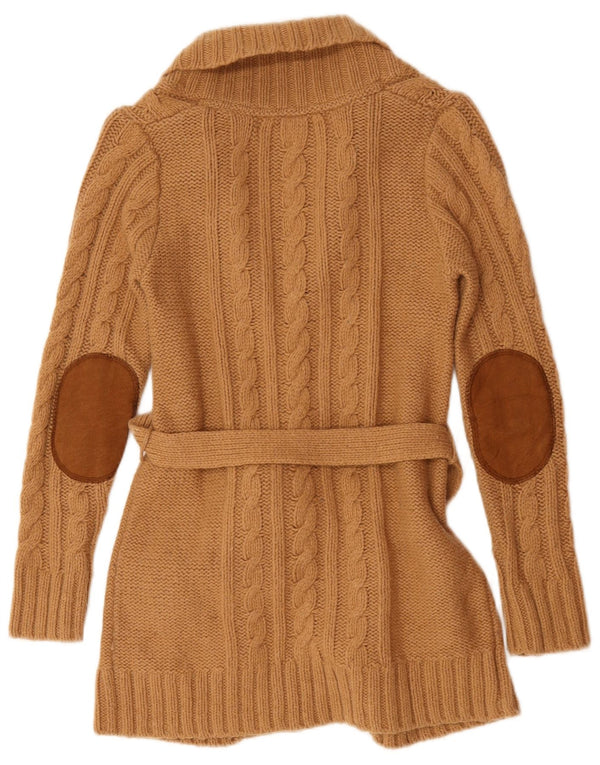 Pulover cardigan pentru femei Zara UK 10 mic maro nailon
