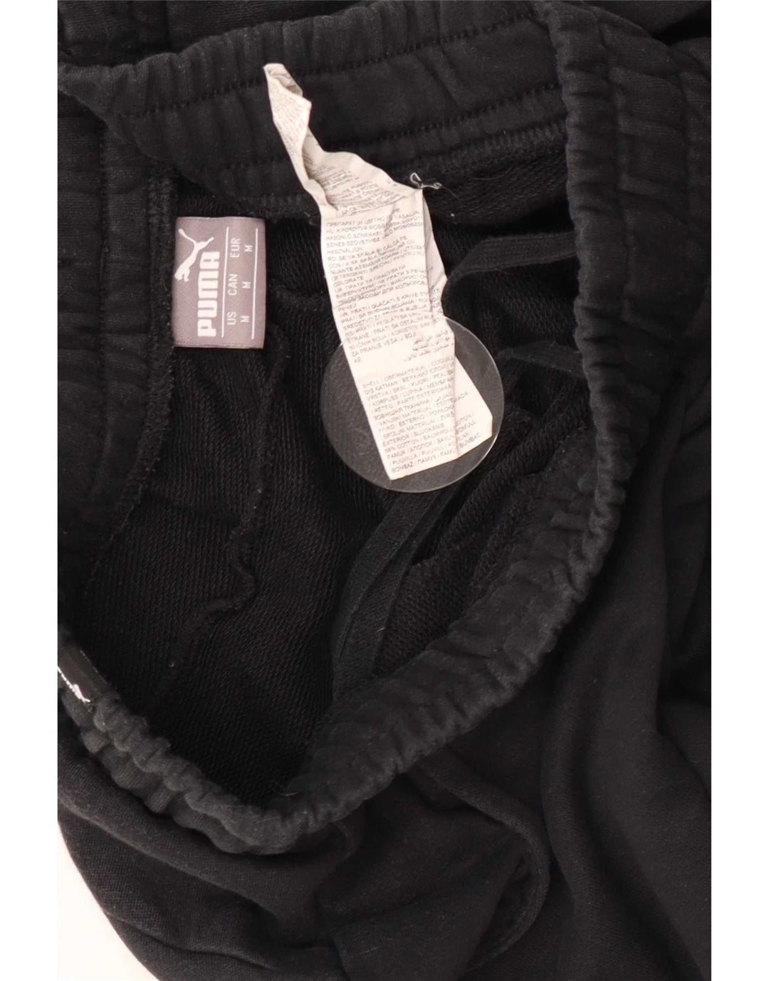 Pantaloni de trening Puma pentru bărbați, bumbac mediu negru