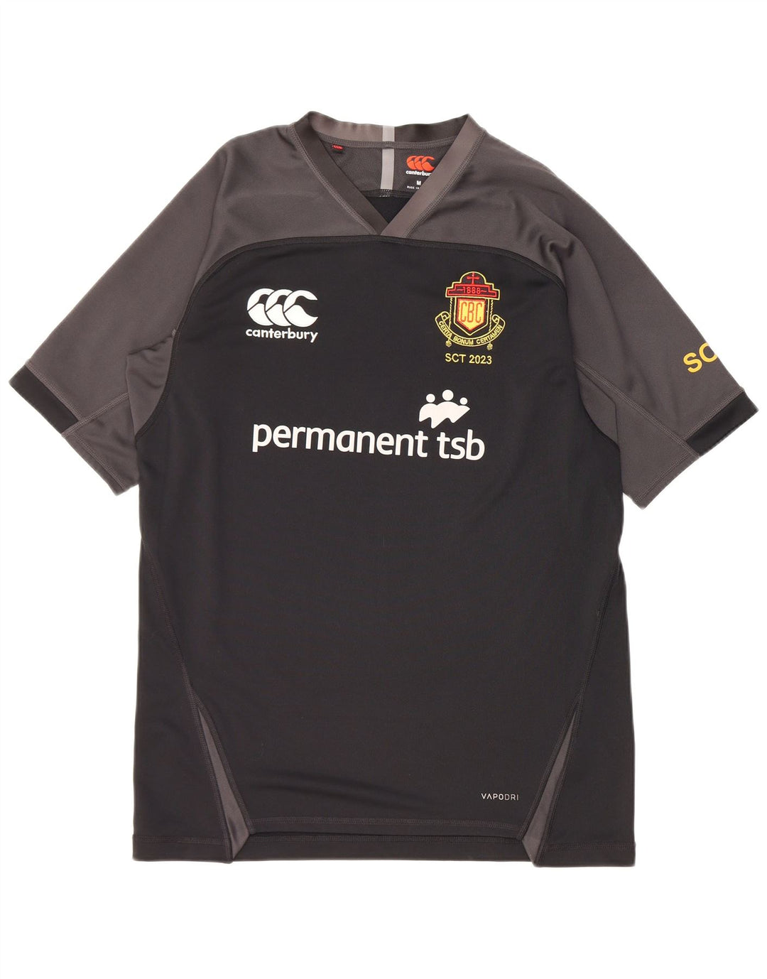 Tricou grafic pentru bărbați Canterbury Top Mediu Negru Poliester Bloc de culoare