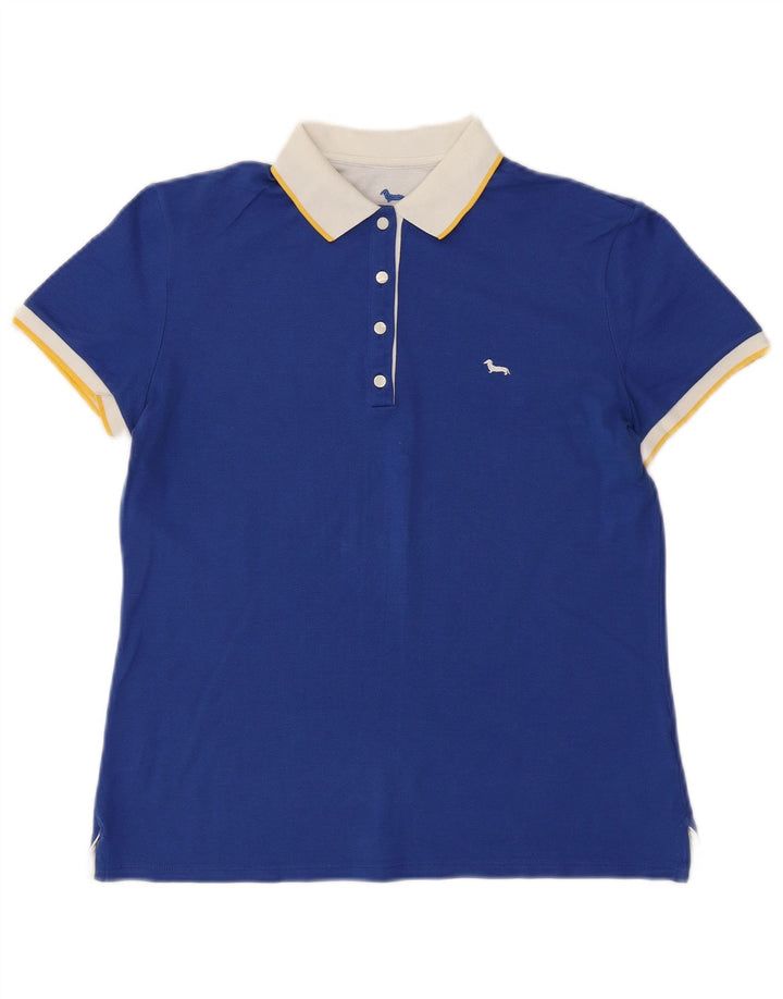 HARMONT & BLAINE Womens Polo Shirt UK 14 Medium Blue Cotton Vintage Harmont & Blaine and Second-Hand Harmont & Blaine from Messina Hembry 