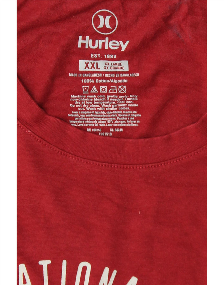 Tricou grafic HURLEY pentru bărbați Top 2XL bumbac roșu