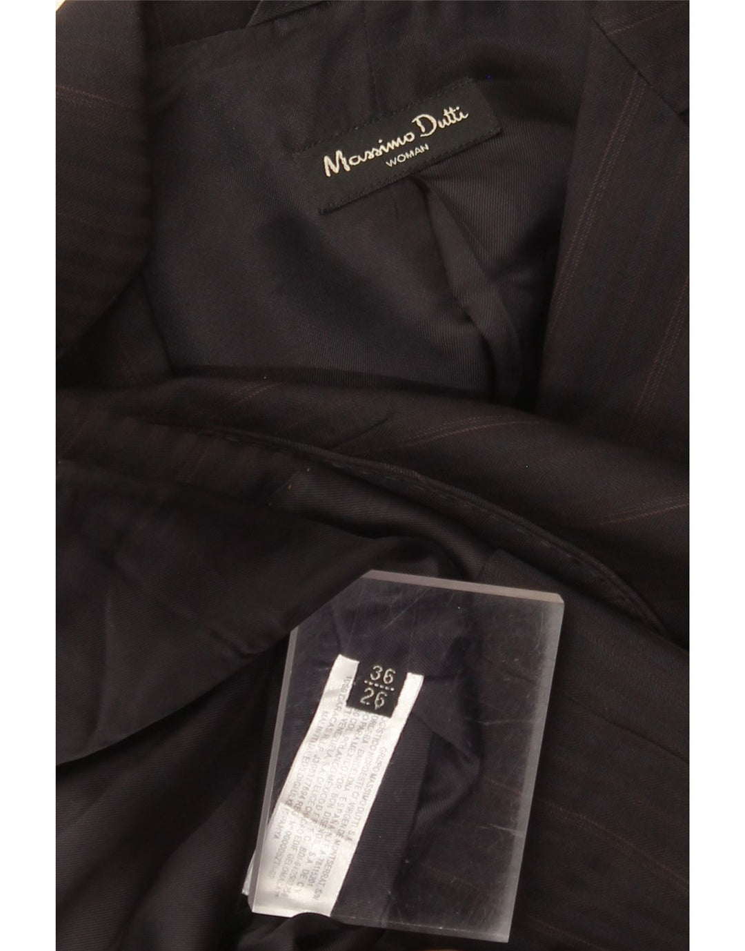 Massimo Dutti Jachetă pentru damă cu 2 nasturi EU 36 XS Lână neagră cu dungi