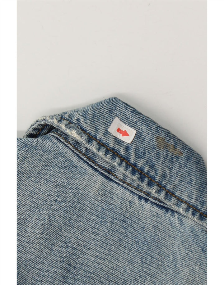 Jachetă de blugi distressed pentru femei Zara UK 14, albastru mediu