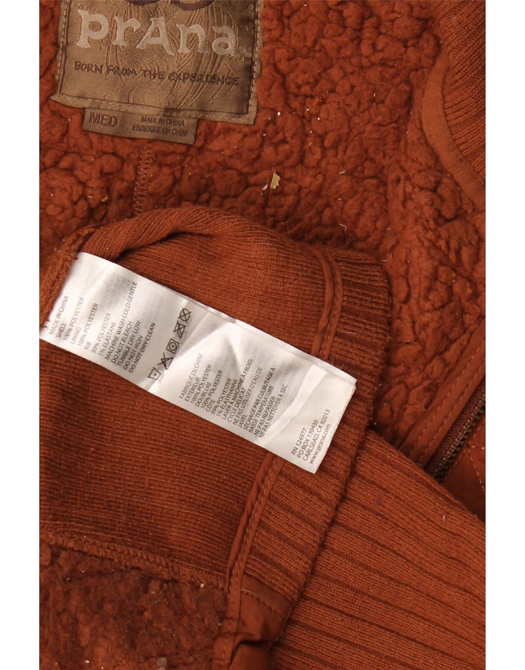Prana pentru femei Sherpa Quilted Gilet UK 14 Medium Maroon Poliester