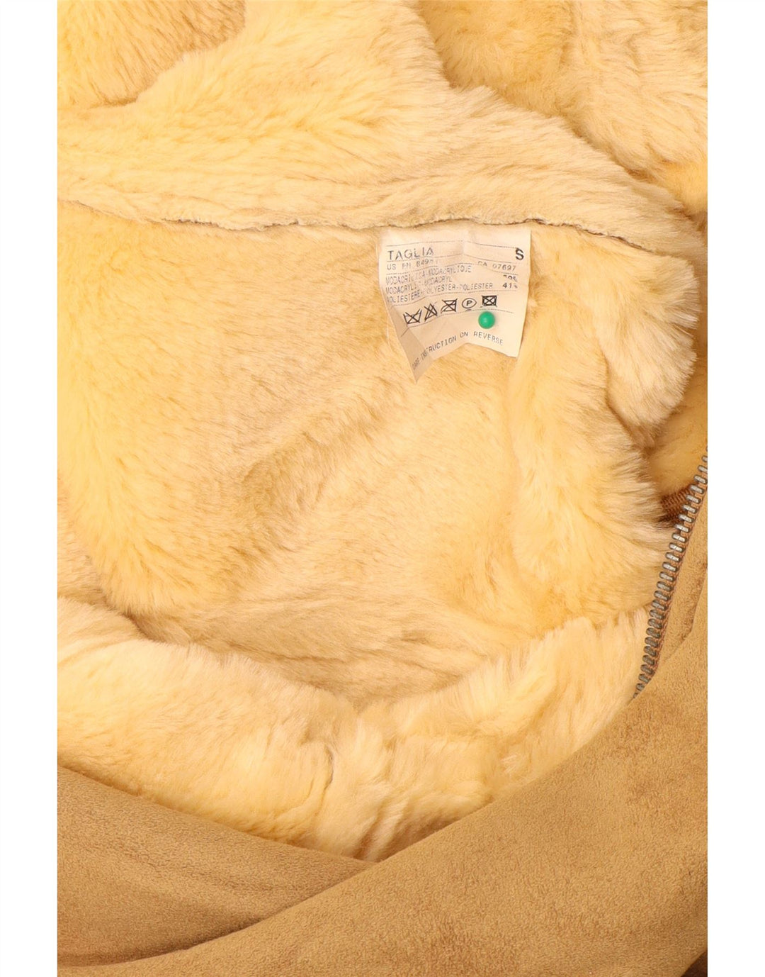 BENETTON Pardesiu Sherpa pentru femei UK 10 Mic Bej Modacril