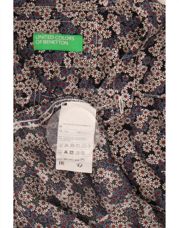 Cămașă cu mânecă scurtă pentru bărbați BENETTON, bumbac floral multicolor mediu