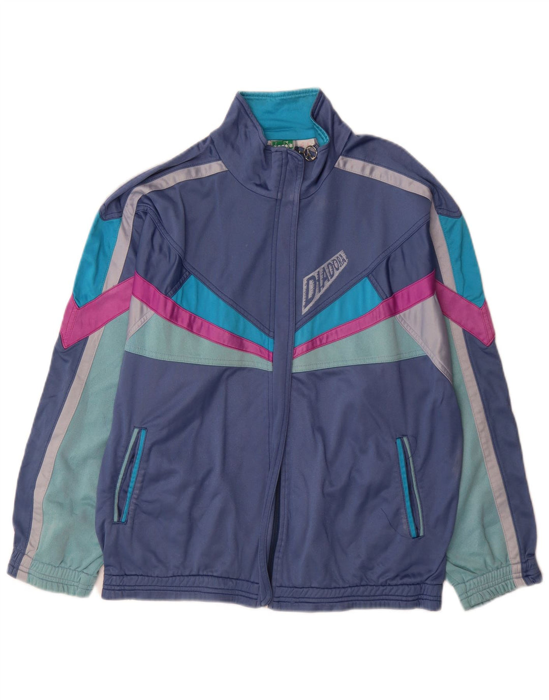 Jachetă de top pentru trening grafic Diadora pentru bărbați, mare, bleumarin, color block