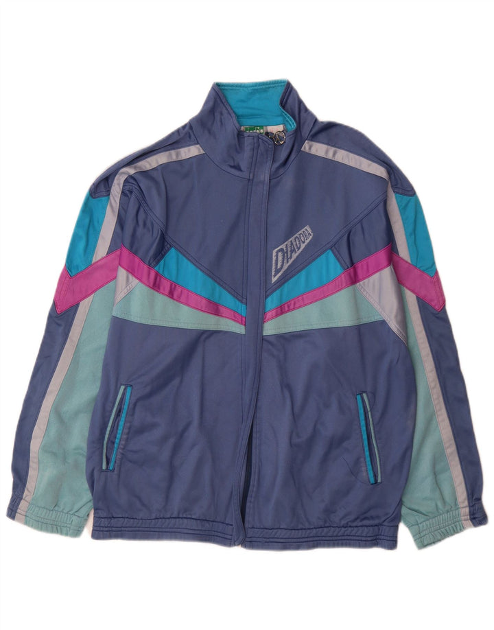 Jachetă de top pentru trening grafic Diadora pentru bărbați, mare, bleumarin, color block