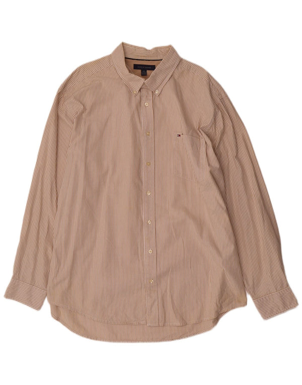 Cămașă pentru bărbați Tommy Hilfiger 2XL, bumbac cu dungi bej