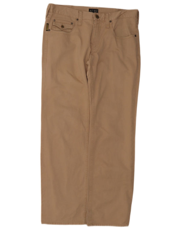 Pantaloni casual drepti pentru bărbați Armani L34 L32 bumbac bej
