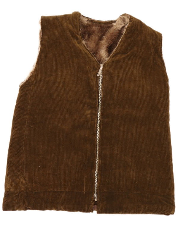 Gilet vintage pentru bărbați Sherpa Corduroy UK 38 Medium Khaki