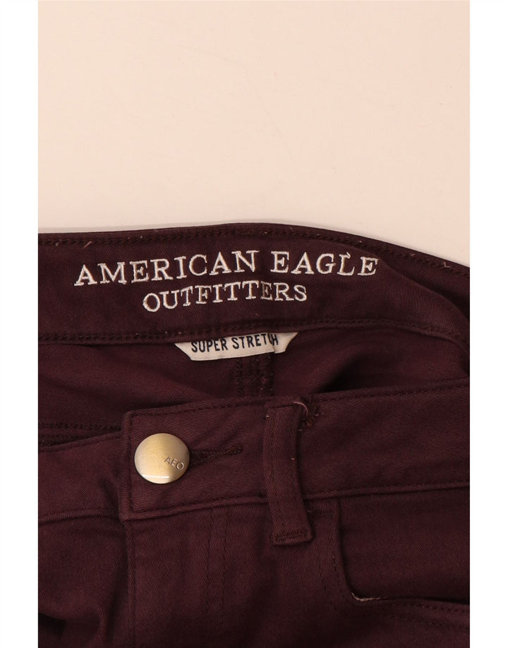 AMERICAN EAGLE OUTFITTERS Blugi tăiați pentru femei UK 8 Small W26 L24 Burgundy