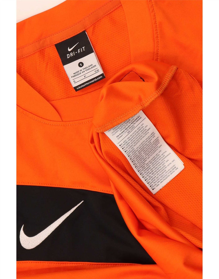 Tricou grafic Nike Dri Fit pentru bărbați Top mic portocaliu din poliester bloc de culoare