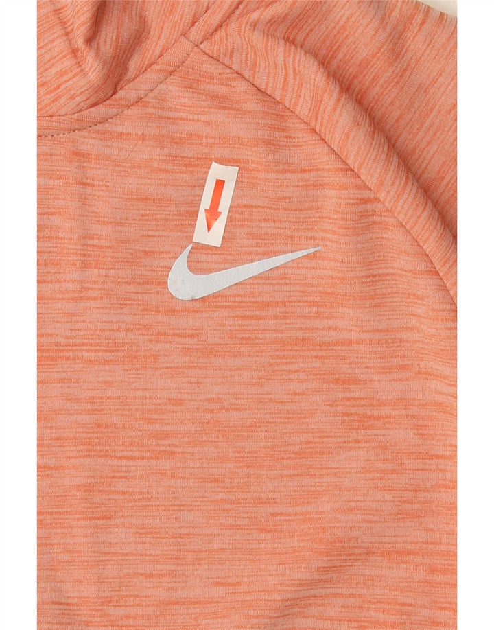 Top de trening Nike Dri Fit Zip Neck Pullover pentru femei UK 14 portocaliu mediu