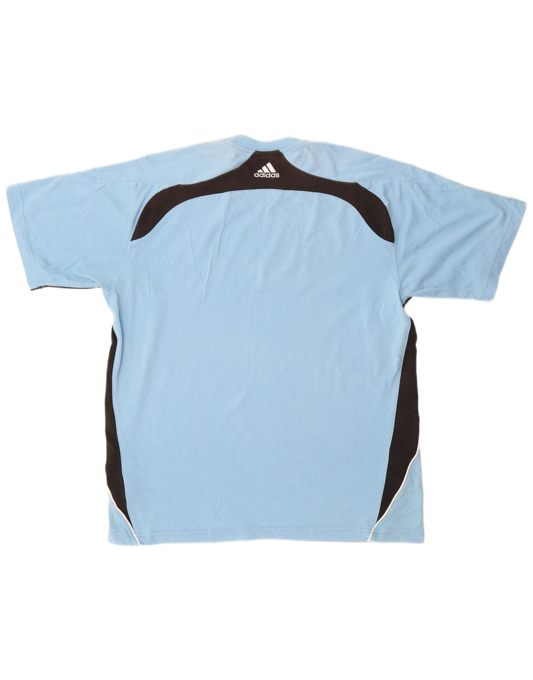 Tricou ADIDAS Climalite pentru bărbați, Marea Britanie 40/42, bumbac color bloc, albastru mediu