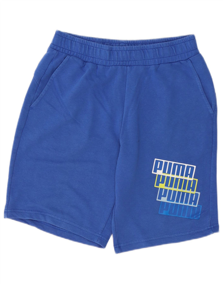 Pantaloni scurți sport grafic Puma pentru bărbați, bumbac albastru mediu