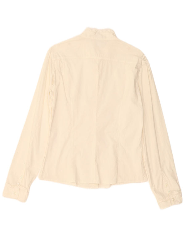 Cămașă militară cu volane pentru femei Sisley UK 12 Medium White