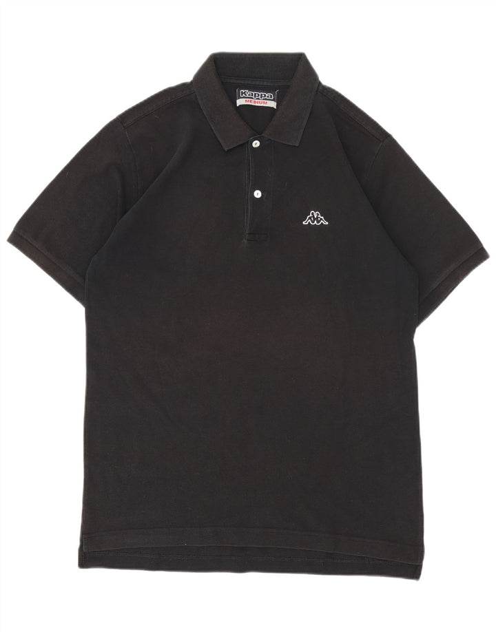 Cămașă polo pentru bărbați Kappa, bumbac mediu negru