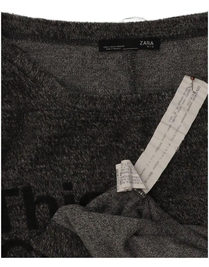 Top cu grafic supradimensionat pentru femei Zara cu mânecă lungă UK 8, mic, gri cu pete