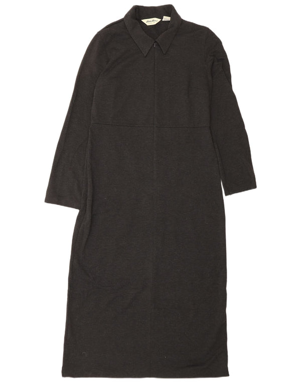 EDDIE BAUER Rochie maxi cu mânecă lungă supradimensionată pentru femei UK 10 Mic Gri