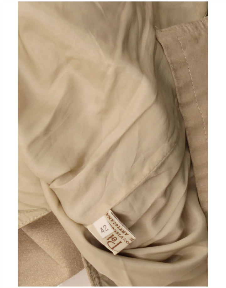 Jachetă de damă vintage supradimensionată din piele intoarsa EU 42, mare, bej