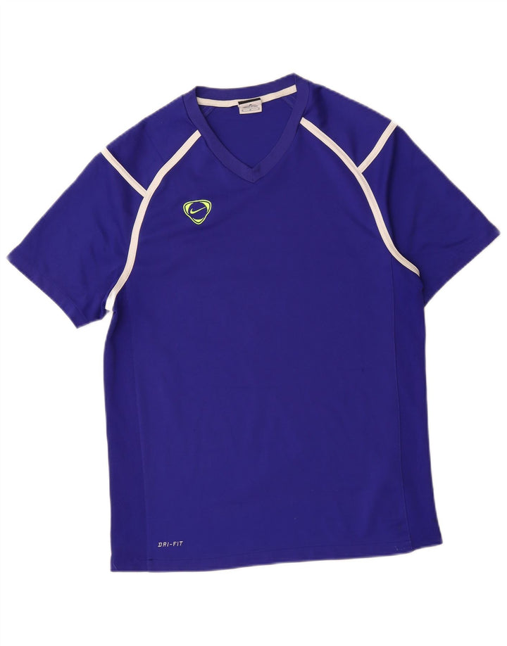 Tricou Nike Dri Fit pentru bărbați Top Mediu Albastru Poliester Colorblock
