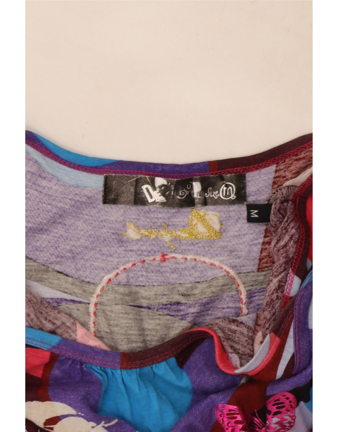 Desigual Womens Graphic Cami Top UK 12 Medium Multicolor Butterfly
