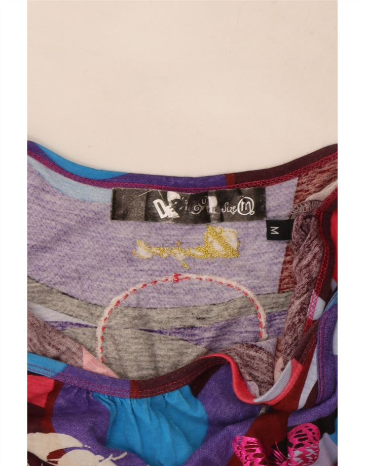 Desigual Womens Graphic Cami Top UK 12 Medium Multicolor Butterfly