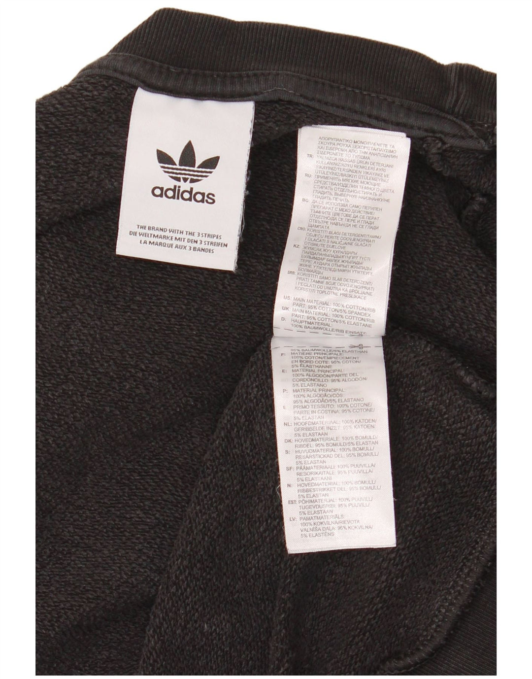 Hanorac grafic pentru bărbați Adidas Jumper mediu din bumbac negru