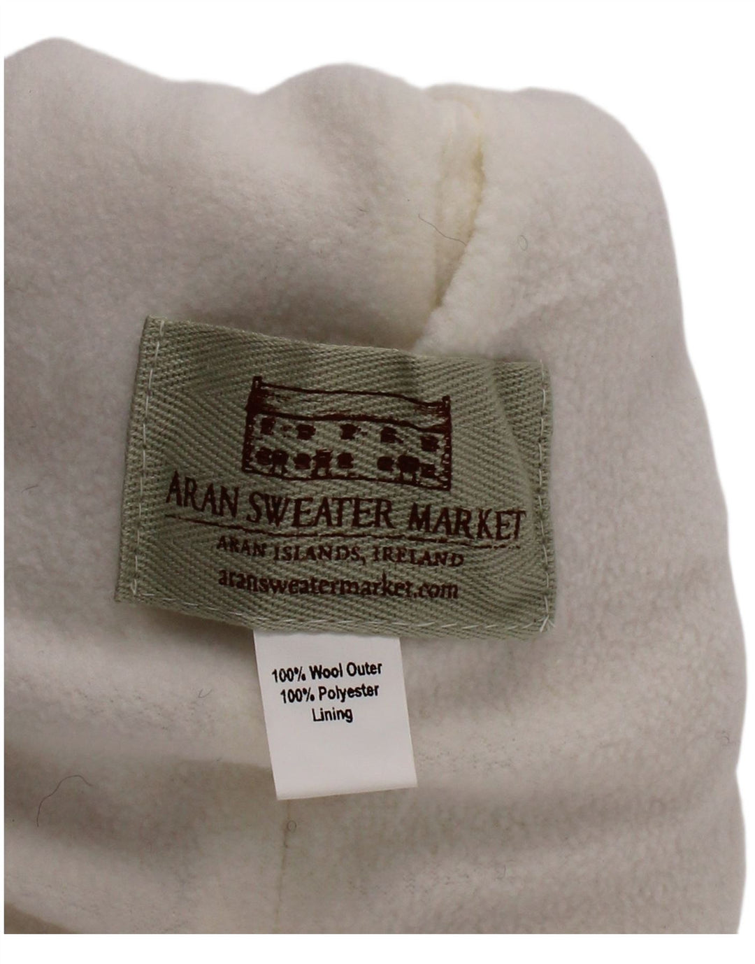 Pălărie din tricot pentru femei Aran Sweater Market, lână albă, mare