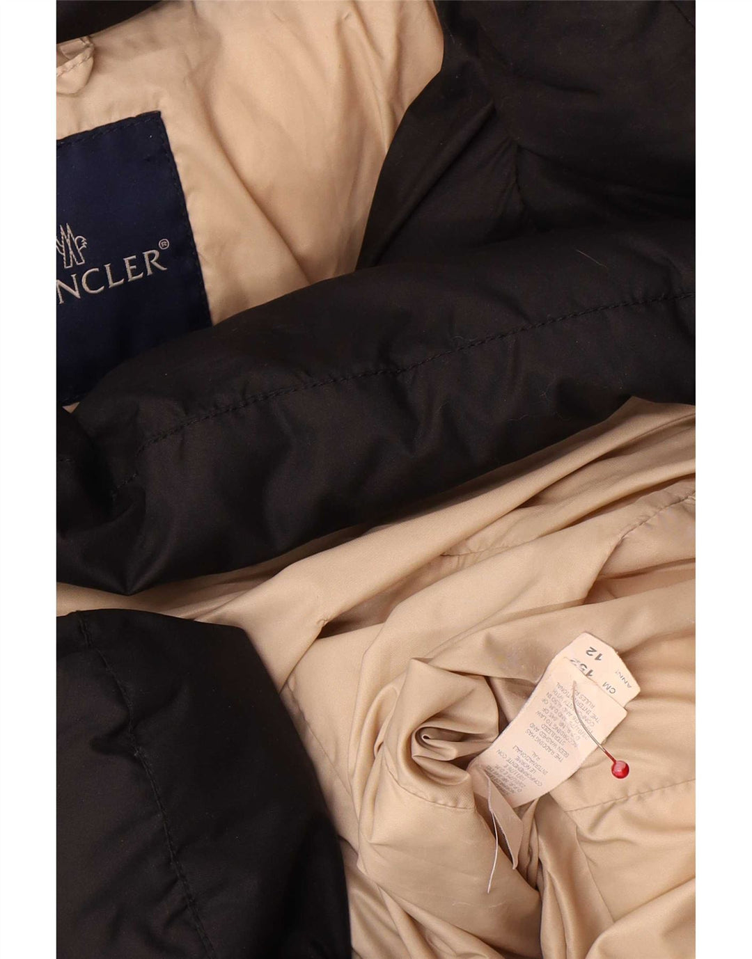 Jachetă căptușită cu glugă Moncler pentru fete 11-12 ani, poliester negru