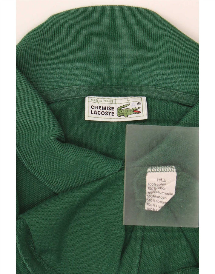 Tricou polo pentru bărbați Lacoste cu mânecă lungă, mărimea 4, bumbac verde mediu
