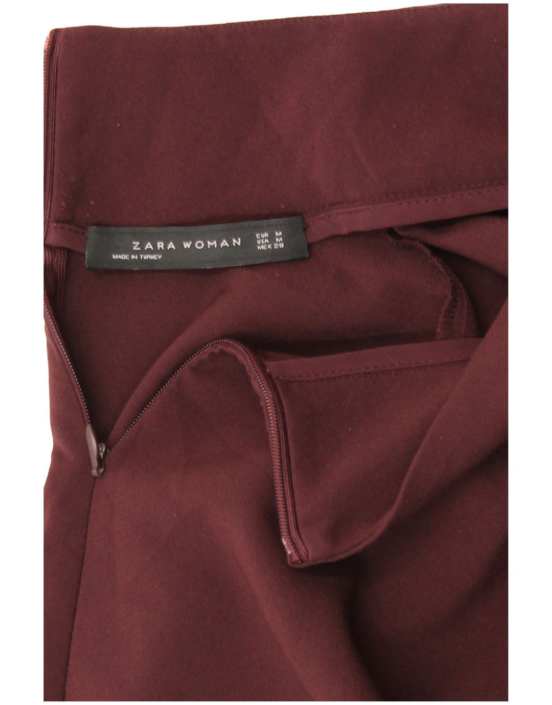 Top cu tunică cu mânecă lungă pentru femei Zara UK 14 Burgundy mediu