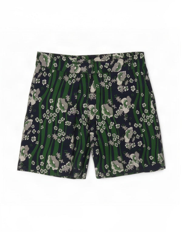 Pantaloni scurti vintage pentru femei W32 Large, verde, floral
