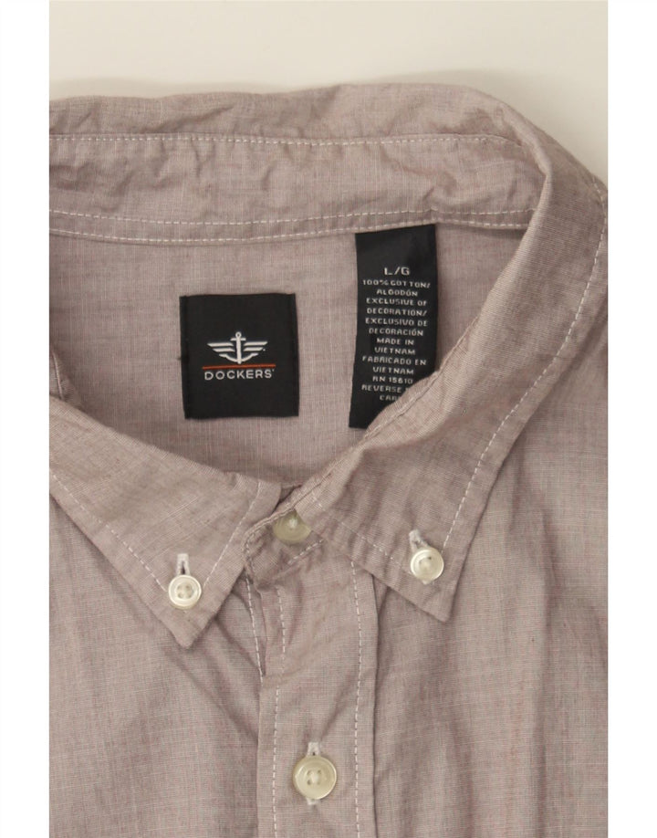 DOCKERS Mens Shirt Large Grey Cotton Vintage Dockers and Second-Hand Dockers from Messina Hembry 