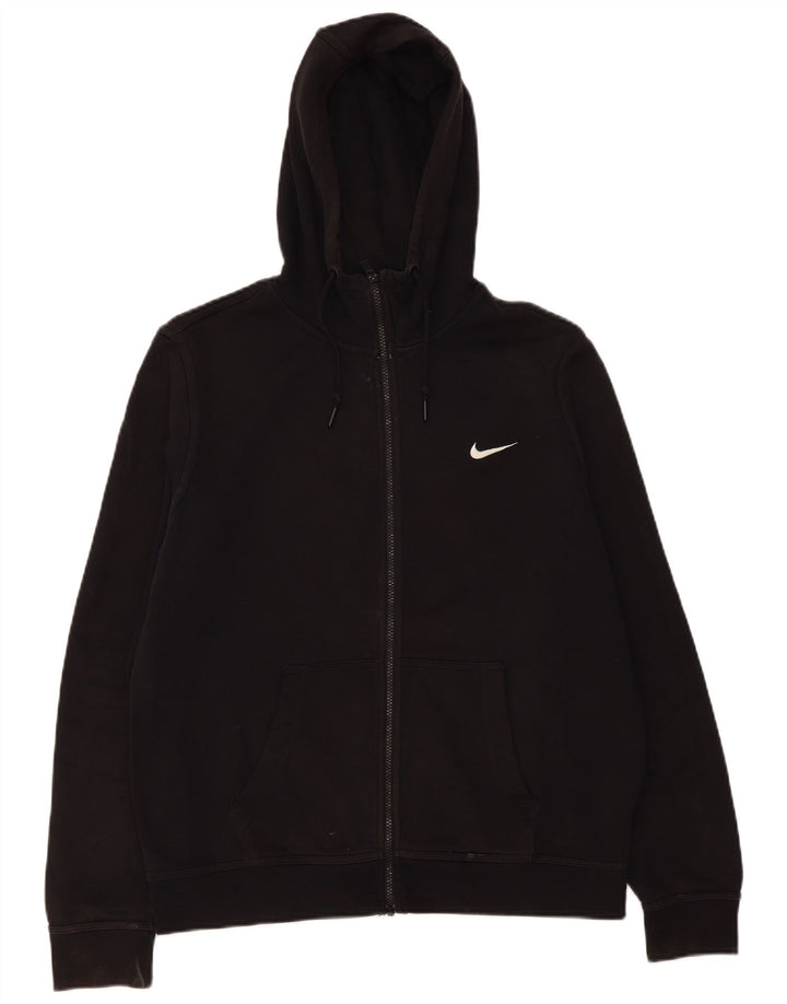 Pulover Nike pentru bărbați, cu fermoar, bumbac mare, negru