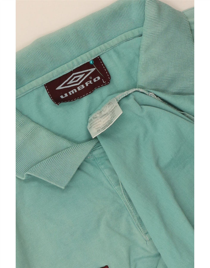 Cămașă polo cu grafică Umbro pentru bărbați, bumbac turcoaz mare