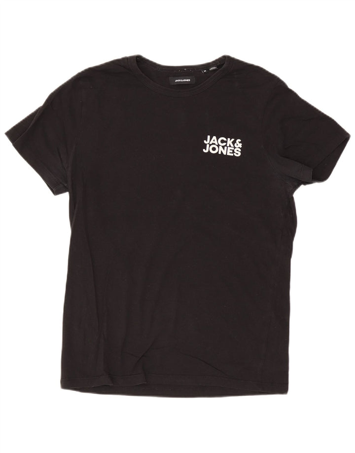 Tricou cu grafic Jack & Jones pentru bărbați Top mediu din bumbac negru