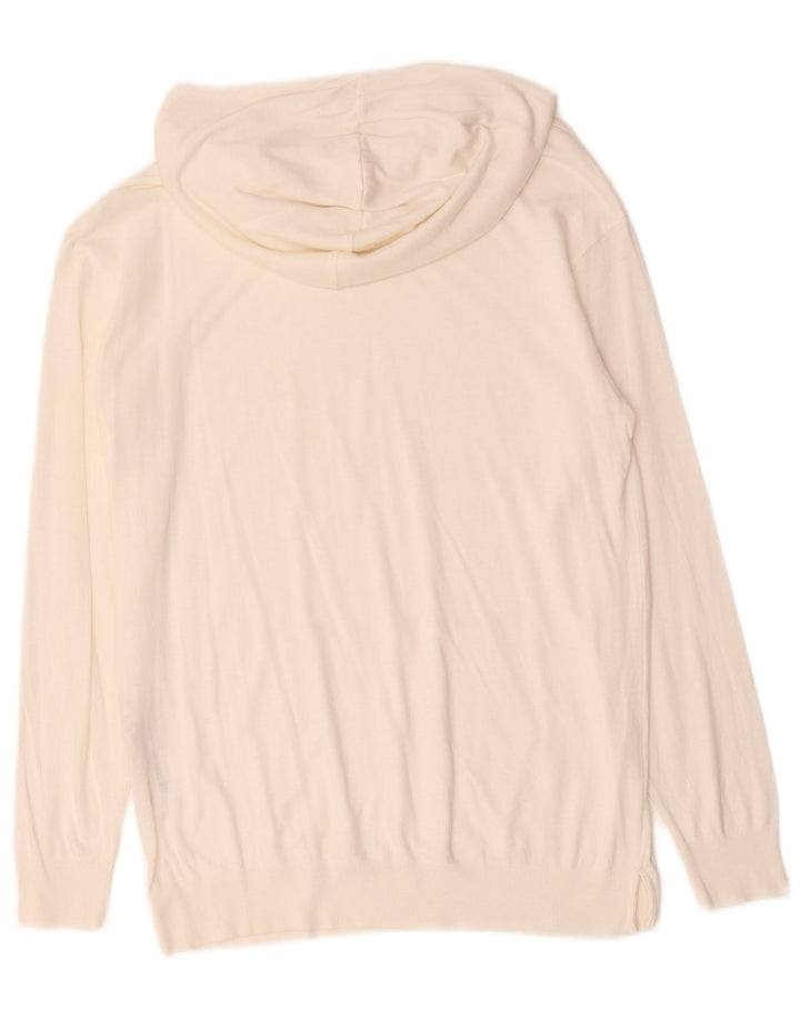 Pulover Massimo Dutti pentru damă, cu glugă, UK 12, mediu, alb, Lyocell