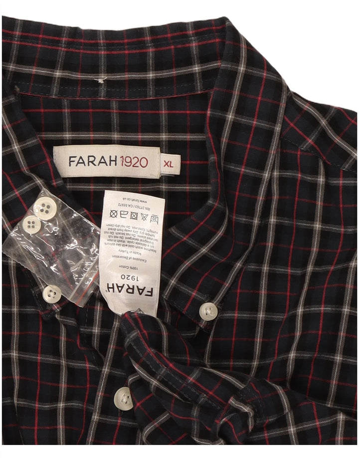 Cămașă pentru bărbați Farah, XL, din bumbac cu carouri bleumarin