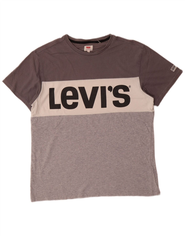 Tricou grafic pentru bărbați LEVI'S Top Medium Gri Colorblock
