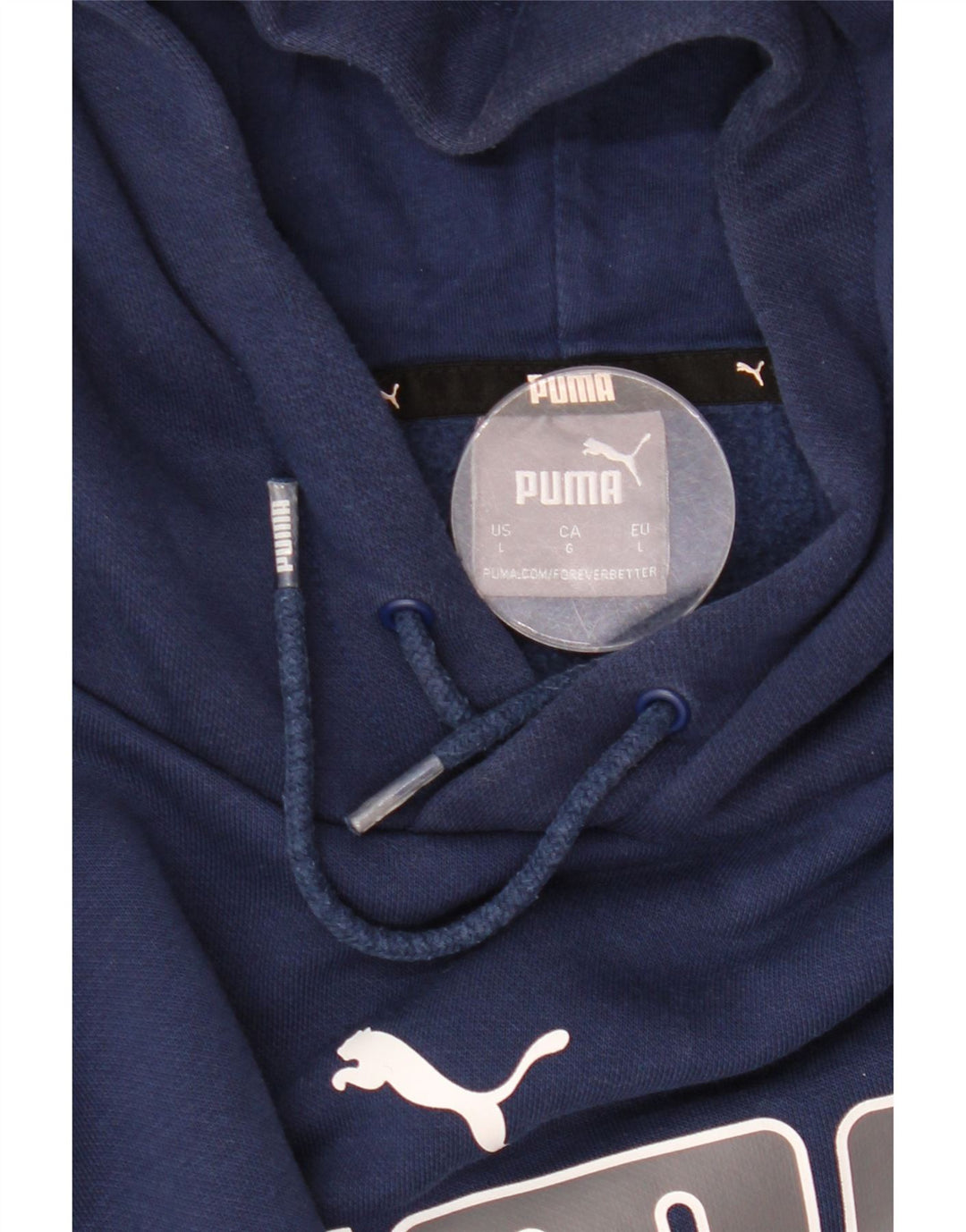 Pulover cu glugă grafic PUMA pentru femei UK 16 mare, bleumarin
