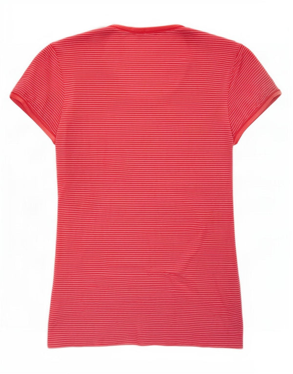 Tricou pentru femei Benetton Top UK 12 Medium Pink Striped Viscose