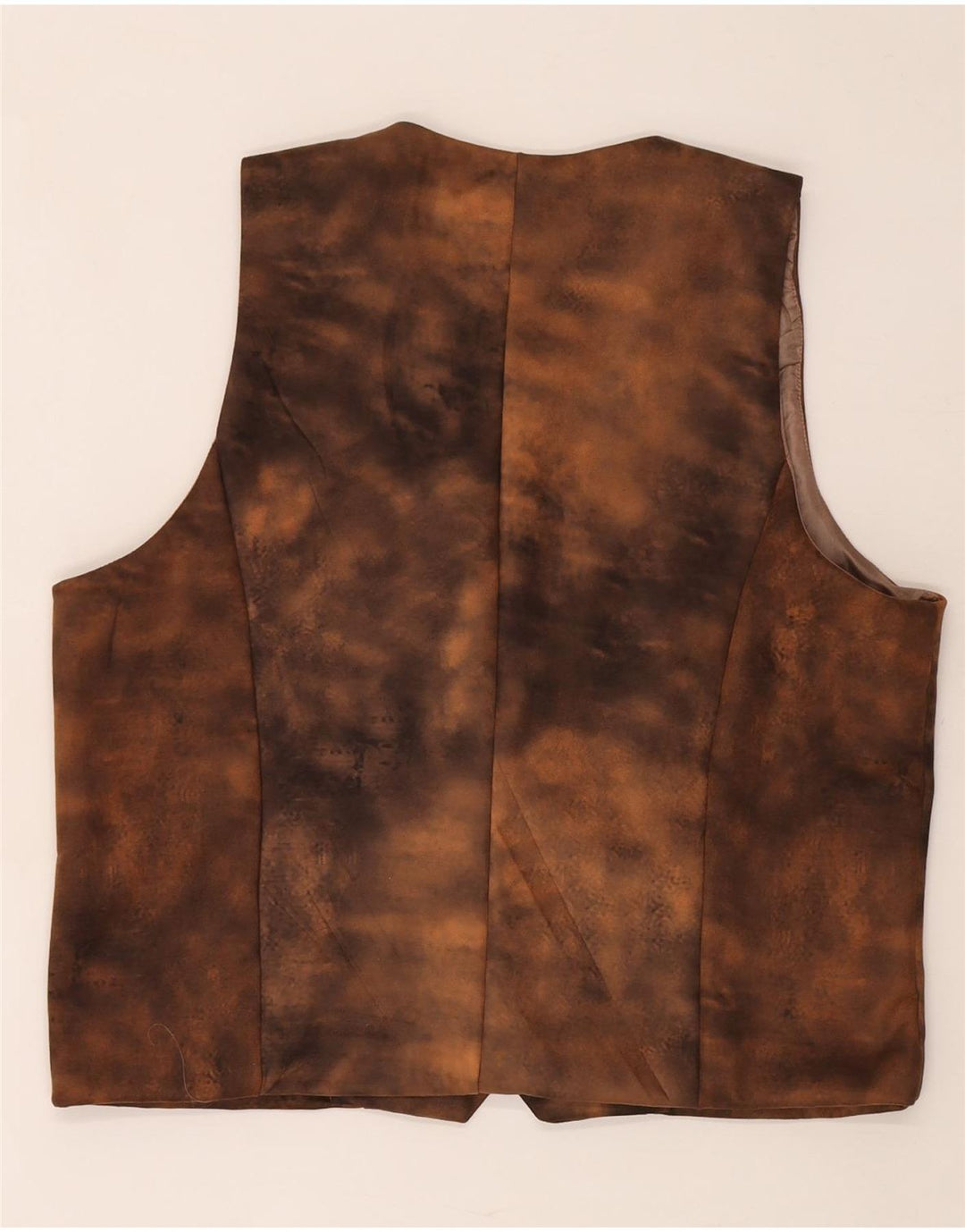 Vestă din piele vintage pentru bărbați 2XL maro Tie Dye