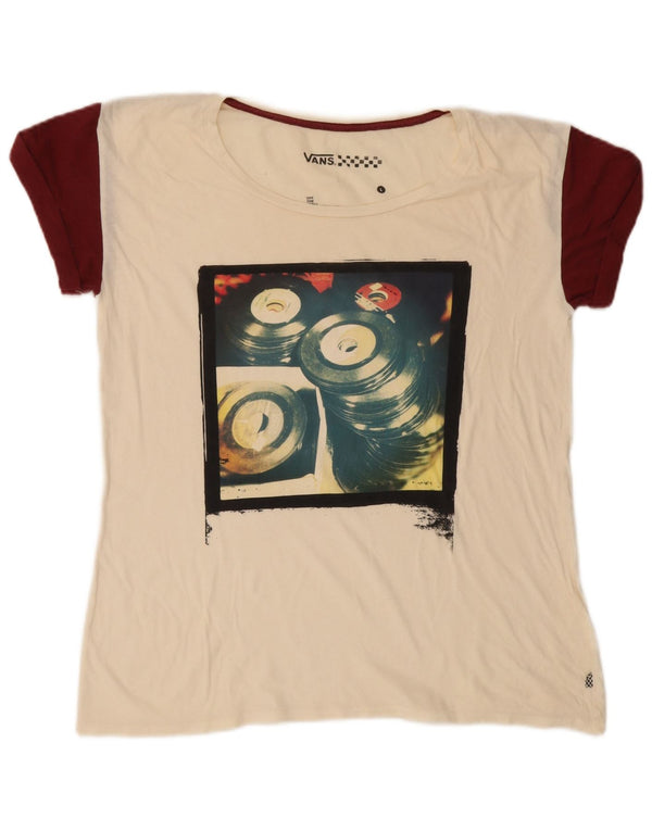 VANS Tricou cu grafică pentru femei Top UK 16 Large Off White Colorblock