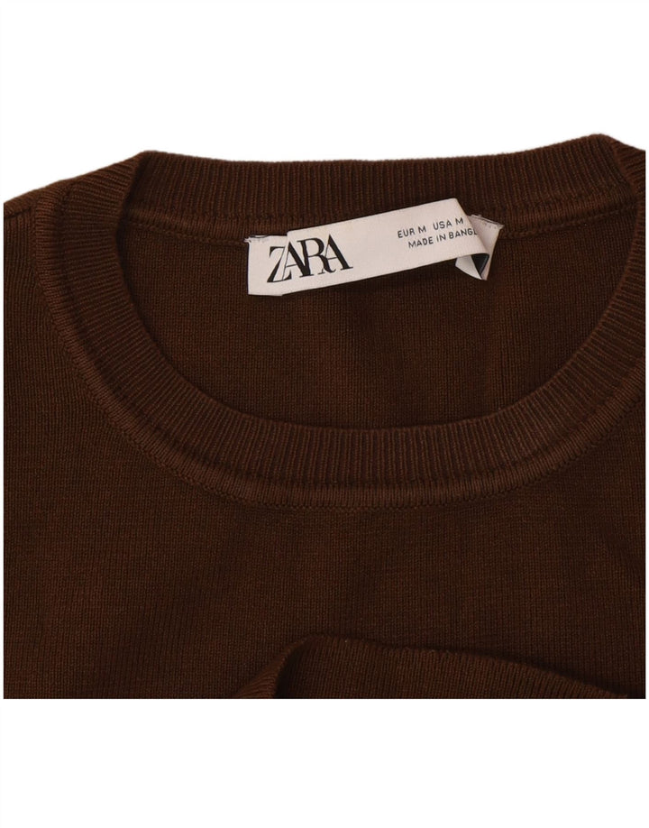 Crop Top fără mâneci pentru femei Zara UK 12 Medium Brown Viscose