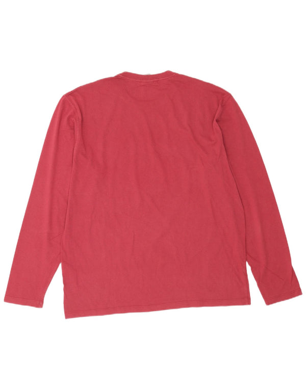 Russell Athletic Top grafic pentru bărbați cu mânecă lungă, mare, roșu, bumbac