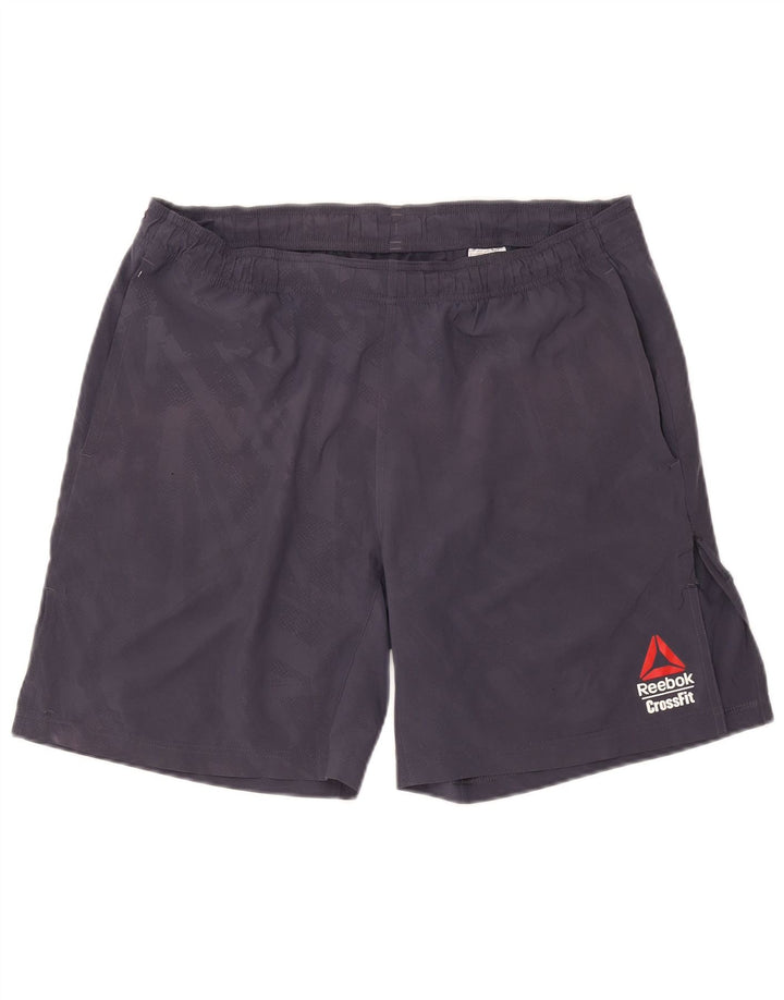 Pantaloni scurți sport Reebok Speedwick Graphic pentru bărbați, poliester camuflaj, gri mediu